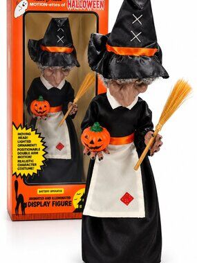 Vintage 1986 Telco Motion-ette Animated Witch 19" WORKING Halloween w/ Box